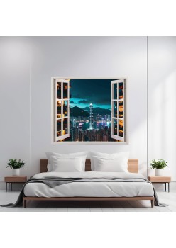 Folie imprimata color pentru decor perete locuinta, dimensiune 125 x 110cm, model: VIEW TO HAVEN 07