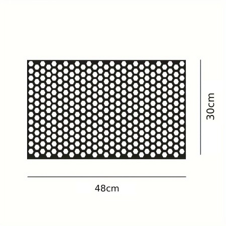 Set 2 Folii Autoadezive pentru Stopuri Auto, Model Honeycomb, Negru Mat, 2 x 48x30 cm, Oracal