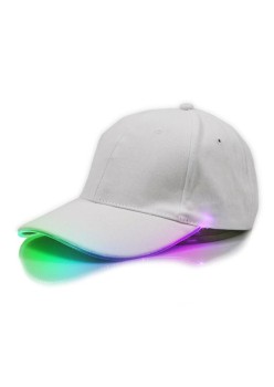 Sapca de tip baseball, cu cozoroc iluminat RGB, culoare Alba, marime universala, reglabila