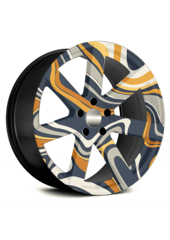 Folie auto decorativa jante FJT-21, set 4 bucati, diametru 60 cm, autoadeziva, imprimata EcoSolvent, rezistenta UV si intemperii