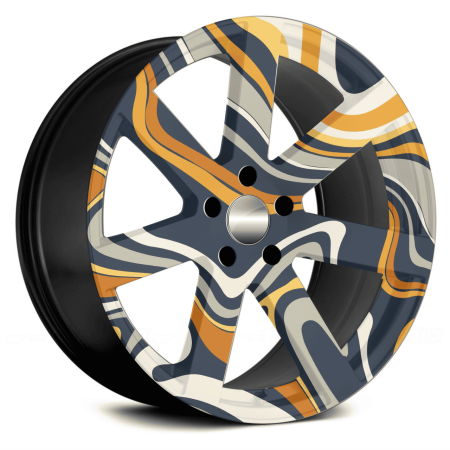 Folie auto decorativa jante FJT-21, set 4 bucati, diametru 60 cm, autoadeziva, imprimata EcoSolvent, rezistenta UV si intemperii