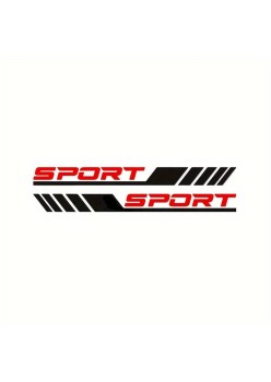 Stickere auto Racing Stripes V3, set 2 bucati, 58 cm, dungi sport Negru si Rosu, folie Oracal autoadeziva exterior