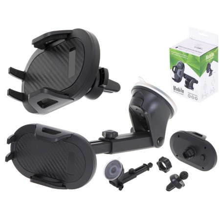 Suport de telefon 2in1 cu prindere in parbriz sau grila de ventilatie