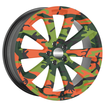 Folie decorativa jante auto FJT-29, set 4 bucati, Ø 60 cm, autoadeziva, imprimare EcoSolvent, rezistenta UV si umezeala
