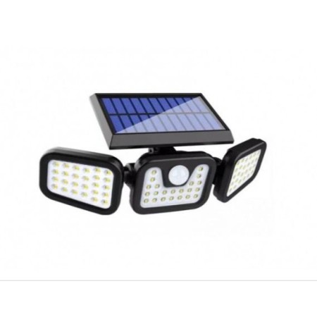Lampă Solară LED TRIO cu Senzor de Mișcare și Senzor Crepuscular, 171 COB LED, Panou Solar Detașabil, 3 Moduri Iluminare, IP65, 2400mAh, Alb Rece