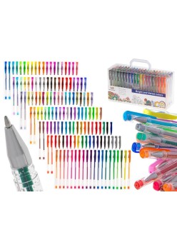 Set 140 piese, Pixuri cu gel multicolor cu sclipici (glitter)