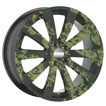 Set folii personalizare jante auto model FJT-07, 4 bucati, diametru 60 cm, imprimare EcoSolvent, adeziv exterior rezistent