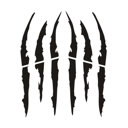Stickere auto Monster Scratches negre, set 2 bucati, 37x9 cm, tuning caroserie masina, folie autoadeziva Oracal, exterior rezistent