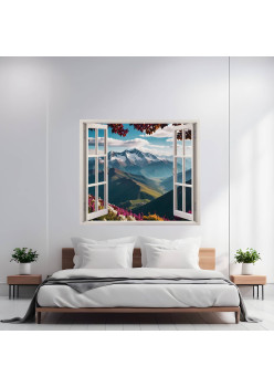 Folie decor perete interior View to Haven 35, autoadeziva, 125x110 cm, print color ecologic, vinilin Oracal