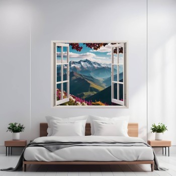 Folie decor perete interior View to Haven 35, autoadeziva, 125x110 cm, print color ecologic, vinilin Oracal