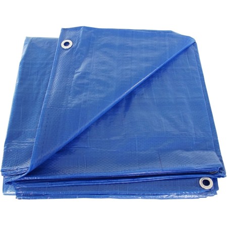 Prelata Impermeabila cu ochiuri metalice de prindere, dimensiune 4,0m x 5,0m, densitate 80g/m2, culoare albastra