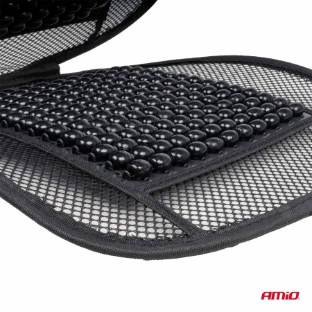 Husa scaun auto cu bile de masaj si suport lombar, dimensiuni 98 x 49 cm, culoare Neagra