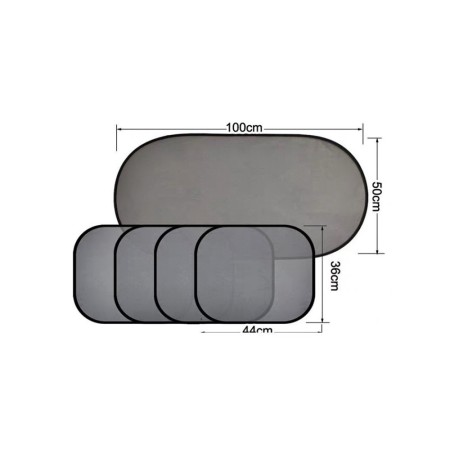 Perdele Auto Universale, Set 5 Bucăți – Protecție Solară și Intimitate, Negru
