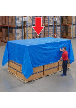 Prelata Impermeabila cu ochiuri metalice de prindere, dimensiune 4,0m x 5,0m, densitate 80g/m2, culoare albastra
