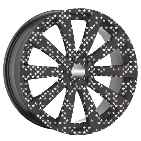Set folii colantare jante auto FJT-06, 4 bucati Ø 60 cm, autoadezive, imprimare EcoSolvent rezistenta exterior