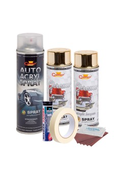 Kit complet reparatie si vopsire jante culoare Auriu Metalic, V2