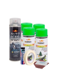 Kit complet reparatie si vopsire jante culoare Verde Fluorescent, V4