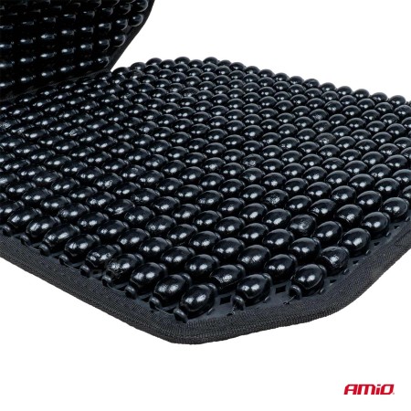 Husa scaun auto cu bile de masaj, suport lombar si tetiera, dimensiuni 126 x 44 cm, culoare Neagra