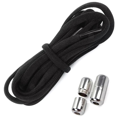 Sireturi elastice SMART pentru incaltaminte cu clema metalica, culoare neagra
