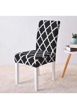 Husa universala pentru scaune clasice, model ROMB, culoare NEGRU + ALB