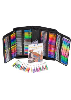Set 242 piese, Pixuri cu gel multicolor + Rezerve + Carte de colorat + Penar