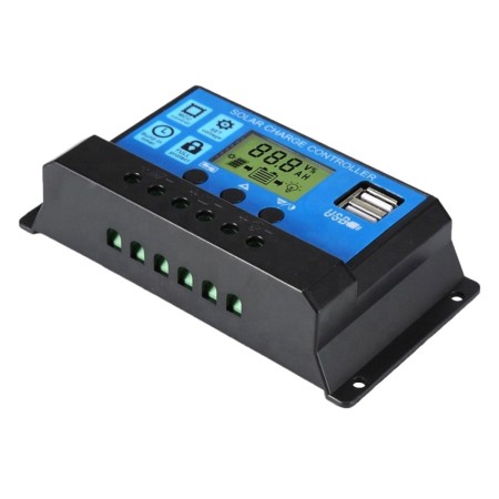 Controler/Regulator de incarcare panou solar, 12 - 24V, 30A, mini dual USB