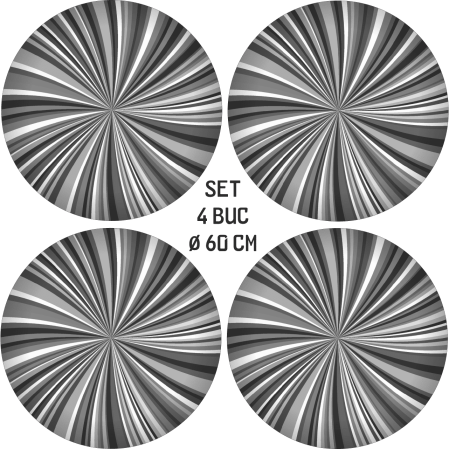 Folie decor jante auto imprimata FJT-38, set 4 bucati, diametru 60 cm, autoadeziva, rezistenta UV si intemperii