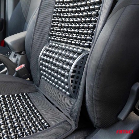 Husa scaun auto cu bile de masaj si suport lombar, dimensiuni 97 x 44 cm, culoare Neagra