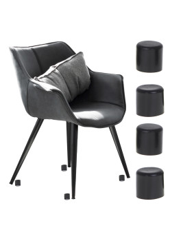 Set 4 buc. protectii anti-zgarieturi picioare scaun, diametru 22mm, culoare neagra