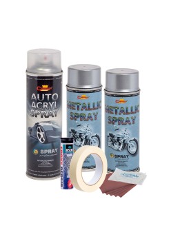 Kit complet reparatie si vopsire jante culoare Argintiu Metalizat, V2