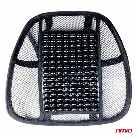 Pernita scaun cu suport lombar pentru corectare postura cu bile de masaj, dimensiune 40 x 38 cm, culoare Neagra