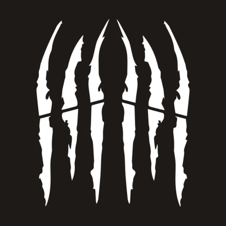 Stickere auto Monster Scratches, set 2 bucati, alb, 37x9 cm, folie Oracal, tuning exterior masina, autoadezive rezistente