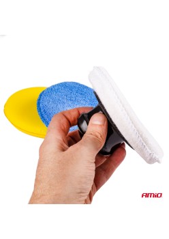 Set bureti pentru curatare, polisare si slefuire, 3 x 125 mm, cu maner