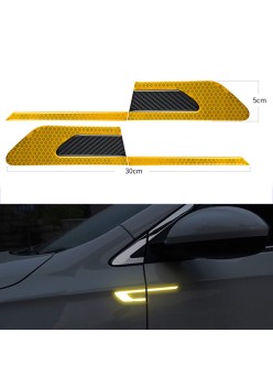 Set 2 stickere reflectorizante BUMERANG cu insertie Carbon 5D, culoare Galben