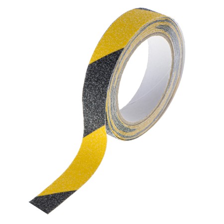 Banda de protectie Anti-Alunecare, autoadeziva, culoare Negru-Galben, dimensiune 5m x 2,5cm