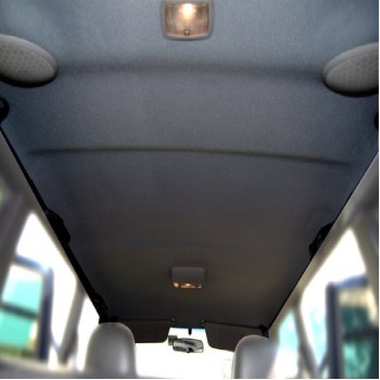 Material pentru reconditionare plafon auto, material textil cu spate buretat, culoare Gri Inchis, dimensiune 2m x 1,50m