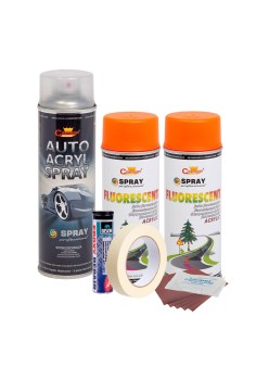Kit complet reparatie si vopsire jante culoare Orange Fluorescent, V2
