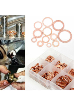 Set 200 de șaibe din cupru, 9 dimensiuni diferite, pentru buson baie de ulei sau alte reparatii