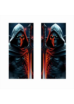 Set 2 Stickere Auto Decorative pentru Stalpi Usi, Print Outdoor EcoSolvent, Folie Oracal, Autoadeziv, 50x22 cm