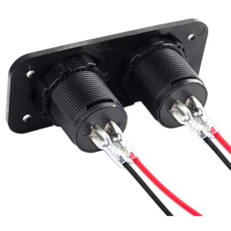 Panou Electric Suplimentar Impermeabil 12-24V – 2 x USB si Voltmetru, Montaj Auto/Moto/ATV
