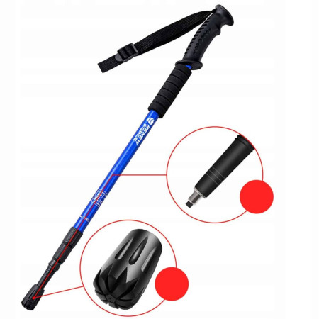 Bastoane telescopice 2 buc. sistem Anti-Soc, lungime 63cm/135cm, Albastru