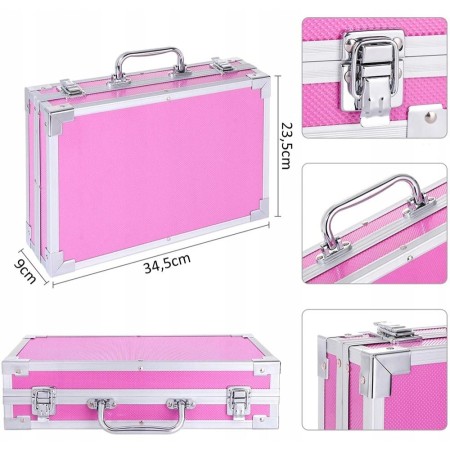 Set 145 piese pentru pictura, pentru copii sau adulti, pixuri de colorat, creioane colorate si vopsele de pictura, cu geanta de transport ROZ, model AVX-WT-BLAKE145
