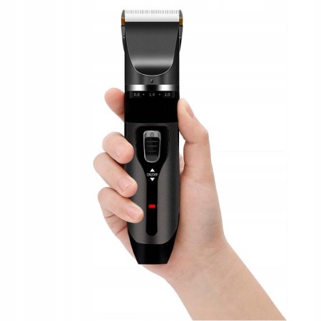 Aparat de tuns profesional pentru cani cu acumulator, lama titan + ceramica, incarcare USB, culoare Neagra, model AVX-WT-BLACK-T10