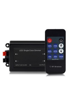 Dimmer / comutator wireless pentru Banda LED cu Telecomanda, 12V - 24V