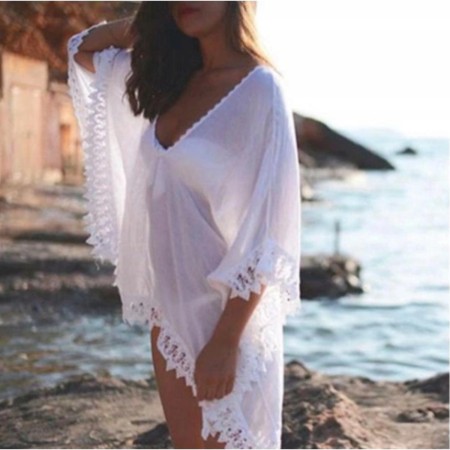 Tunica, Rochie de plaja aerisita, ușoara și delicata, culoare Alba, dimensiune Universala