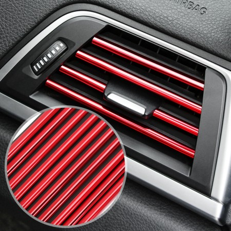 Profil Decorativ Auto „U” pentru Finisaje Interioare – 15m Liniari, Roșu Intens