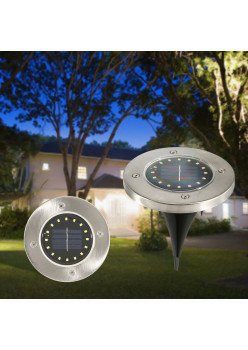 Lampa Solara estetica exterioara de gradina, cu 16 LED-uri, cu suport scurt
