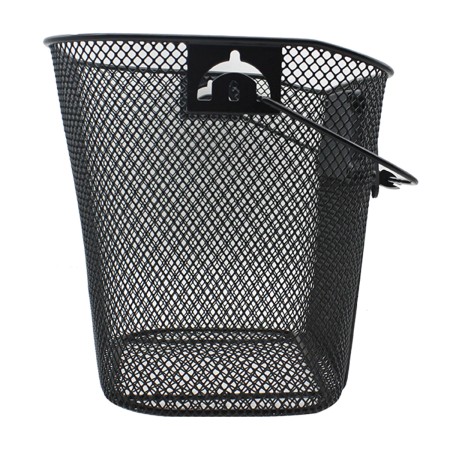 Coș Metalic Demontabil pentru Bicicletă, Cu Mâner, Prindere Rapidă CLICK, Negru, 33x26x25 cm, Compatibil Biciclete 20"-28", Sarcină 6 kg