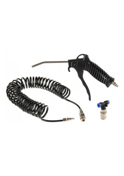 Set de suflat cu pistol, furtun spiralat, cuplaje, 13ATM