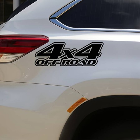 Sticker auto 4x4 Off Road, negru, 29x11 cm, folie Oracal, autocolant exterior pentru SUV, ATV, SSV, rezistent UV si intemperii